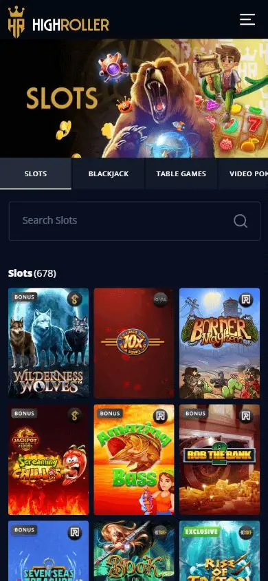 High Roller Casino  on Mobile 
